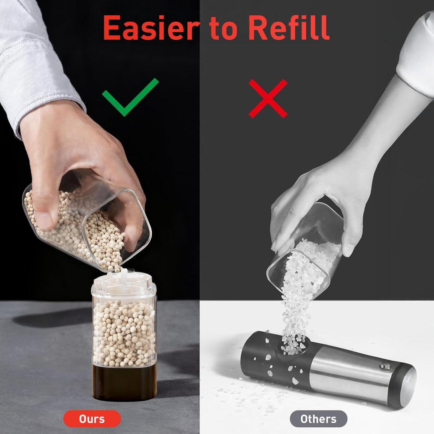 Rechargeable Electric Salt & Pepper Grinder 🌶️✨ Adjustable Coarseness
