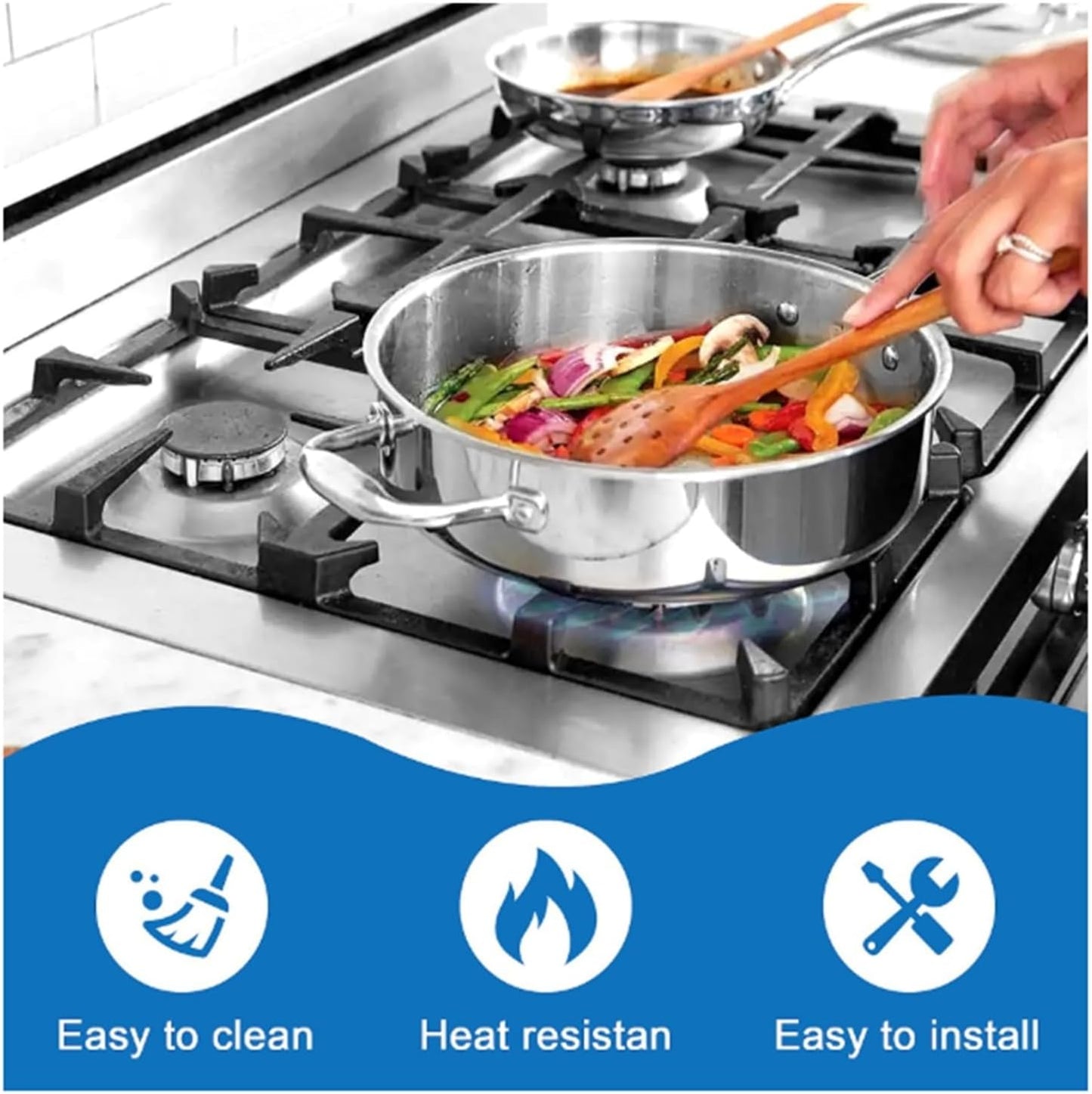 Retractable Stainless Steel Kitchen Backsplash 🍳✨ Easy Clean & Space-Saving